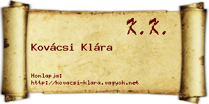 Kovácsi Klára névjegykártya