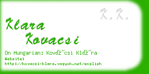 klara kovacsi business card